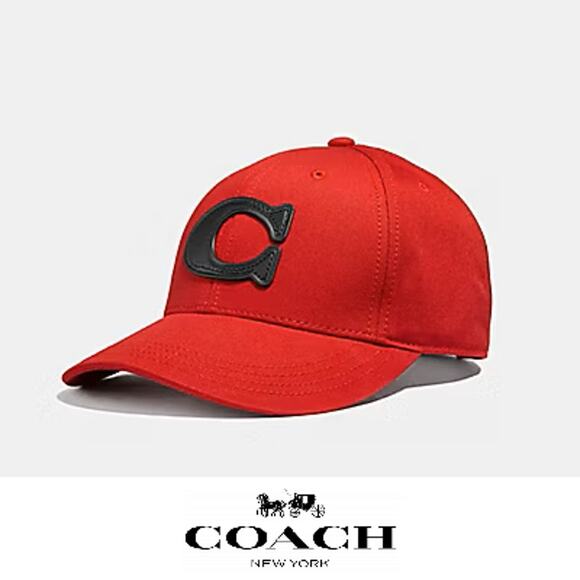 ❤️ Coach Varsity Baseball Cap Red M/L - Picture 1 of 6